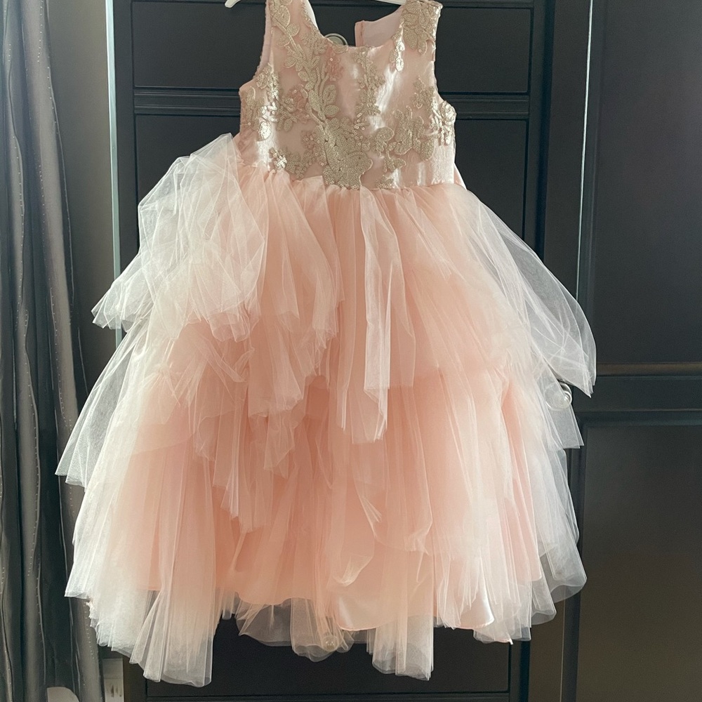 Gold and pink dress